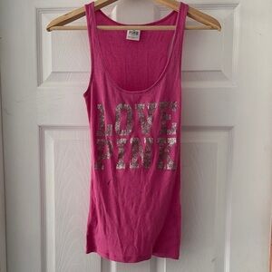 Victoria's Secret Pink Tank Top with Silver Lettering